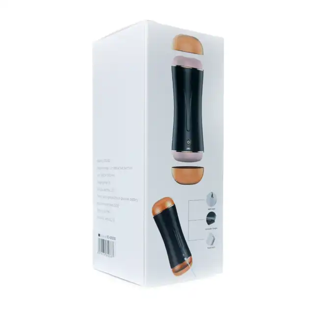 Boss Series - Vibrating Masturbation Anus &amp; Vagina. Dwustronny masturbator z funkcją wibracji, pulsacji i eskalacji. Niesamowite efekty dźwiękowe i interaktywna funkcja