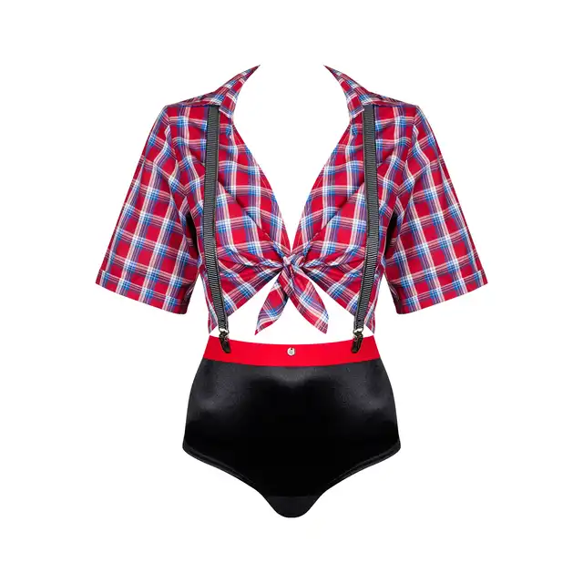 Obsessive - Worker Girl L/XL. Seksowny, kolorowy kostium Worker Girl. Przepiękny kostium składający się z kraciastej koszuli i majtek. 