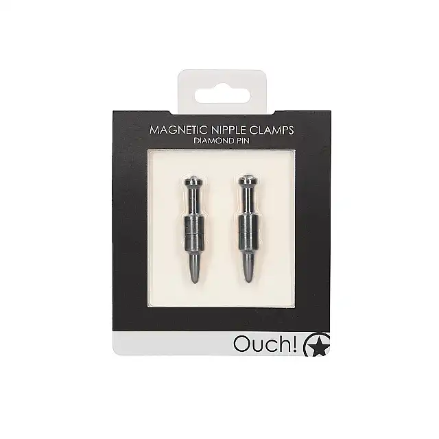 Ouch! - Magnetic Nipple Clamps - Diamond Pin - unikatowe magnetyczne zaciski na sutki. Niesamowita przyjemność. Ostatnia sztuka!