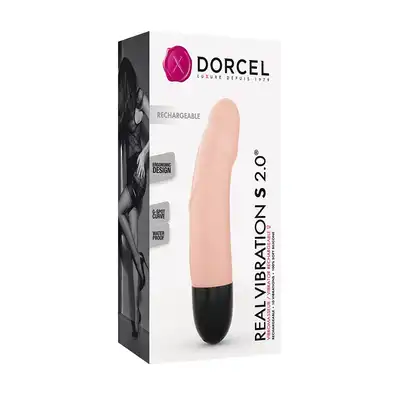 Dorcel - Real Vibraction S 2.0 Flesh. Klasyczny  wysokiej jakości silikonowy wibrator ładowany na USB 