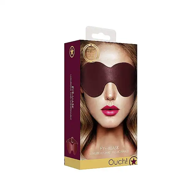 Ouch Halo - Eyemask - Burgundy - ekskluzywna opaska na oczy. Luksusowa sesja BDSM