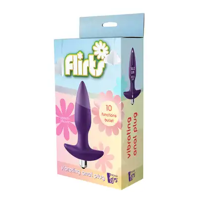 Dream Toys - Flirts 10 Functions Vibrating Plug Purple. Zgrabny wibrujący plug analny. Dogłębna rozkosz gwarantowana!