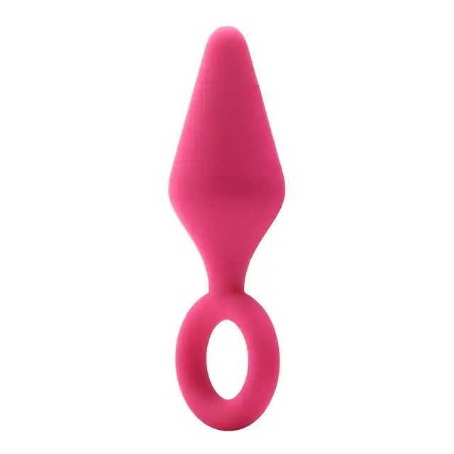Dream Toys - Flirts Pull Plug Small Pink. Mały nieziemsko uroczy, różowy korek analny. Pierścień na palec.