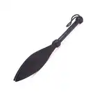 Kiotos - 3-Fold Spade Slaper Black Leather - czarny skórzany bat z solidną rączką