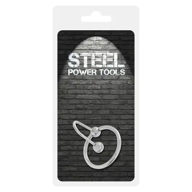 Steel Power Tools - Spermstopper 28MM - ekskluzywny pierścień na penisa z korkiem blokującym wypływ spermy