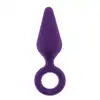 Dream Toys - Flirts Pull Plug Medium Purple. Średni nieziemsko uroczy, fioletowy korek analny. Pierścień na palec.