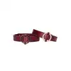 Ouch Halo - Thigh Cuffs - Burgundy - ekskluzywny zestaw do zniewalania. Luksusowa sesja BDSM