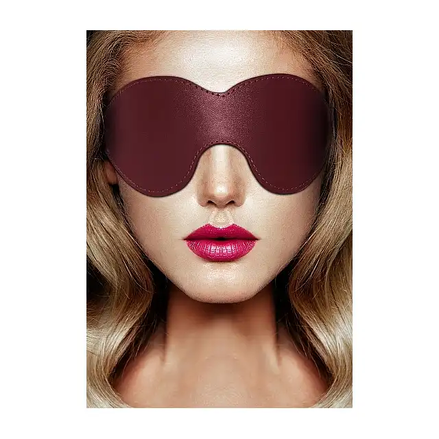 Ouch Halo - Eyemask - Burgundy - ekskluzywna opaska na oczy. Luksusowa sesja BDSM