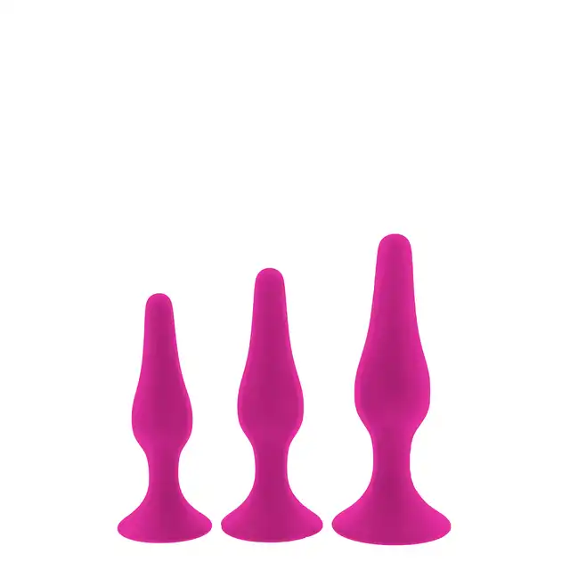 Dream Toys - Flirts Curved Anal Training Kit Pink. Różowy zestaw wtyczek analnych. Perfekcyjny trening połączony z czystą przyjemnością!