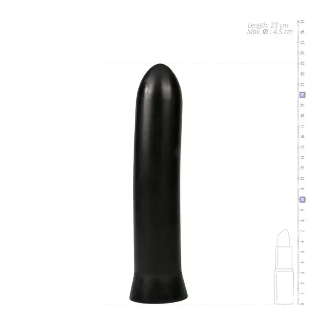 All Black - Dildo AB07 22,5 cm - gładkie, klasyczne czarne dildo. 22,5 cm przyjemności