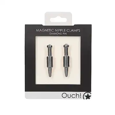 Ouch! - Magnetic Nipple Clamps - Diamond Pin - unikatowe magnetyczne zaciski na sutki. Niesamowita przyjemność. Ostatnia sztuka!