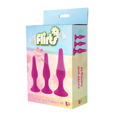 Dream Toys - Flirts Curved Anal Training Kit Pink. Różowy zestaw wtyczek analnych. Perfekcyjny trening połączony z czystą przyjemnością!