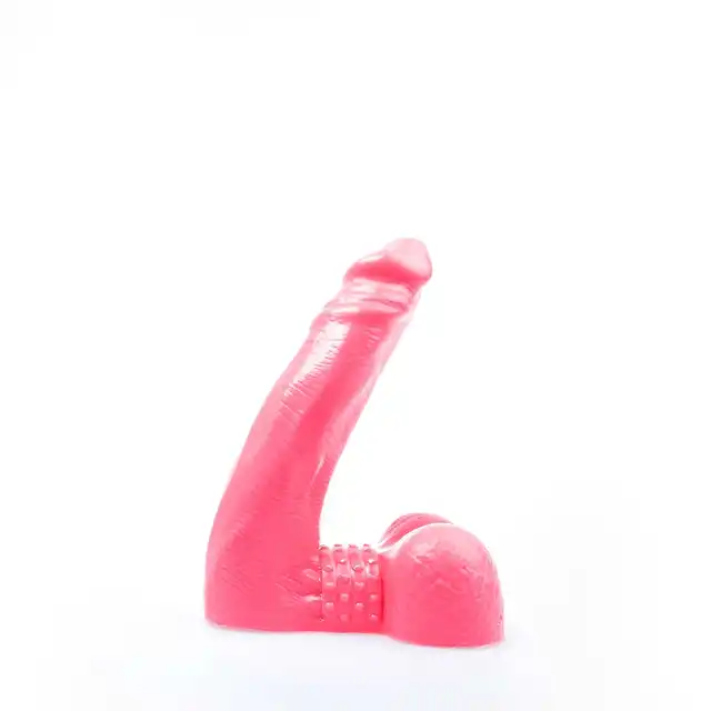 Bubble Toys - Dungeon Pink. Różowe dildo z dużymi jądrami 24 cm. Truskawkowy aromat. Mega Sale!