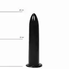 All Black - Dildo AB 06. Gładkie  czarne klasyczne dildo z PVC 20 cm długości 