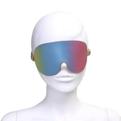 O-Products - Blindfold Rainbow. Fenomenalna tęczowa opaska na oczy ze skóry wegańskiej 