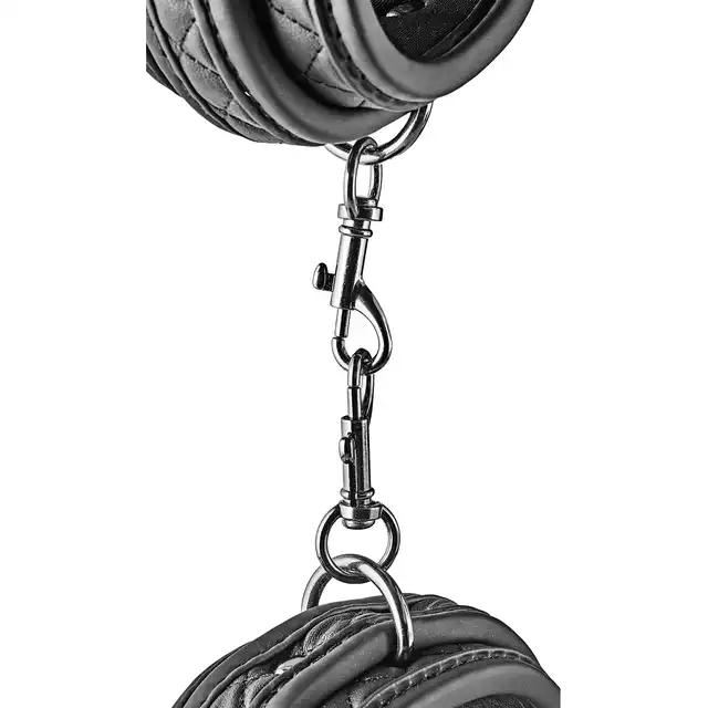 Dream Toys - Blaze Anklecuff Diamond Black - luksusowe kajdanki na kostki. Podkręcona sesja BDSM