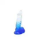 Kiotos Cox Color 02 - Clear - Blue - dwukolorowe dildo, mocna przyssawka. Gwarancja jakości