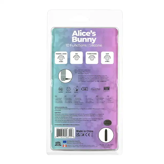 PowerBullet - Alice`s Bunny USB. Wibrator 2w1 z króliczkiem o mega mocnych wibracjach wprost z Krainy Czarów 