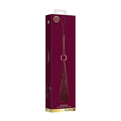 Ouch Halo - Flogger - Burgundy - elegancki pejcz. Luksusowa sesja BDSM