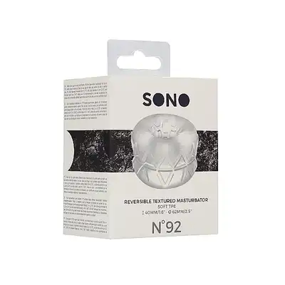Sono - Reversible Masturbator and Bumper N0 92. Przezroczysty masturbator z dwoma super stymulującymi strukturami. Z łatwością przewrócisz go na swoją ulubioną stronę 