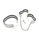 O-Products - Steel Large Collar &amp; Cuffs - zestaw kajdanek oraz obroży ze stali nierdzewnej. Wysoka jakość 