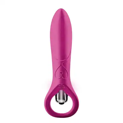 Dream Toys - Flirts 10 Functions Ring Vibrator Pink. Elegancki, różowy wibrator. Piękne wzory!