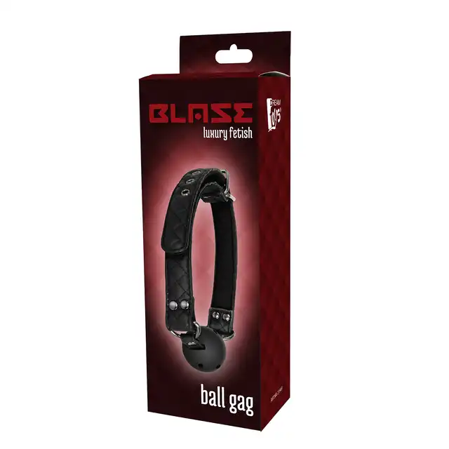 Dream Toys - Blaze Ball Gag Diamond Black - czarny, oddychający gag. Zniewolenie partnera