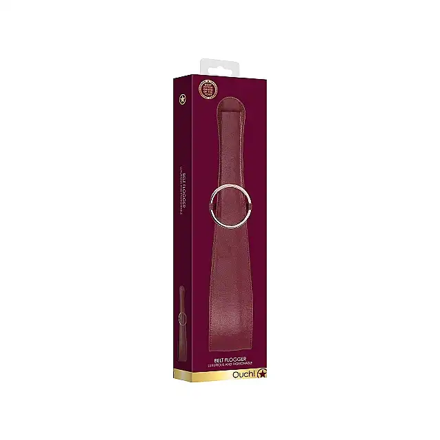 Ouch Halo - Belt Flogger - Burgundy - gustowny bat. Luksusowa sesja BDSM