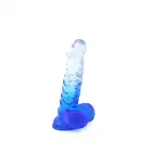 Kiotos Cox Color 02 - Clear - Blue - dwukolorowe dildo, mocna przyssawka. Gwarancja jakości