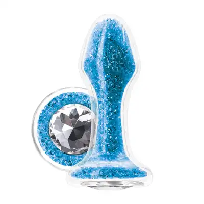  Ns Novelties - Stardust Glam Blue Unikatowo błyszczący korek analny z kryształkami Swarovskiego. 