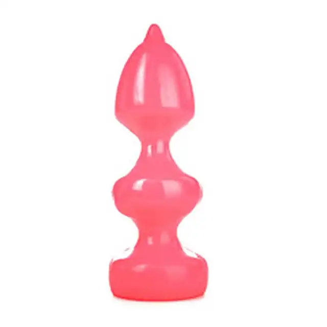 Bubble Toys - Hue Pink. Stymulująco żłobione różowe dildo z szeroką podstawą 