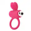 Dream Toys - Flirts Cockring Pink. Super rozciągliwy, wibrujący ring na penisa ze stymulatorem łechtaczki.