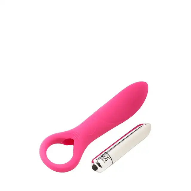 Dream Toys - Flirts 10 Functions Ring Vibrator Pink. Elegancki, różowy wibrator. Piękne wzory!