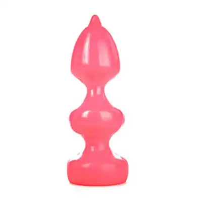Bubble Toys - Hue Pink. Stymulująco żłobione różowe dildo z szeroką podstawą 