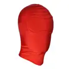  O-Products - Red BDSM Hood Blind. Idealnie zakrywająca twarz maska BDSM w kolorze czerwonym 