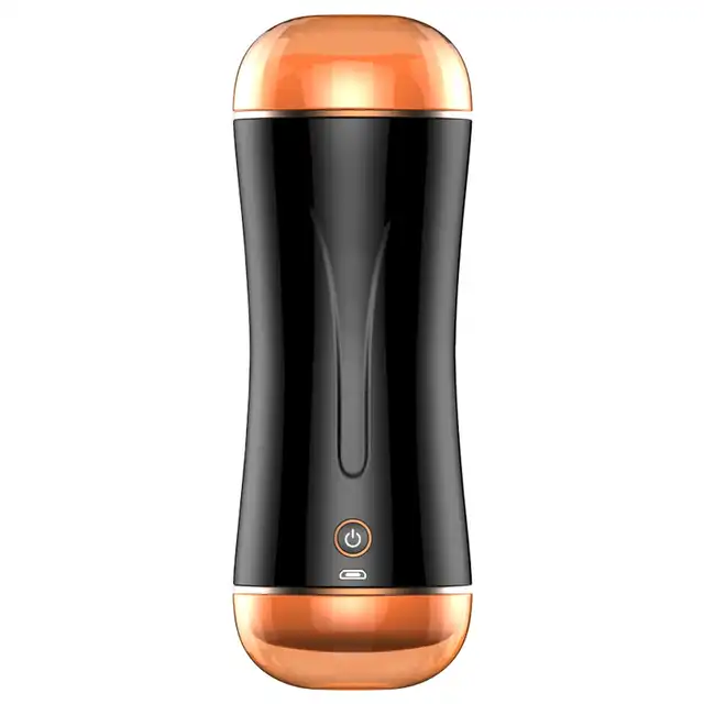 Boss Series - Vibrating Masturbation Anus &amp; Vagina. Dwustronny masturbator z funkcją wibracji, pulsacji i eskalacji. Niesamowite efekty dźwiękowe i interaktywna funkcja