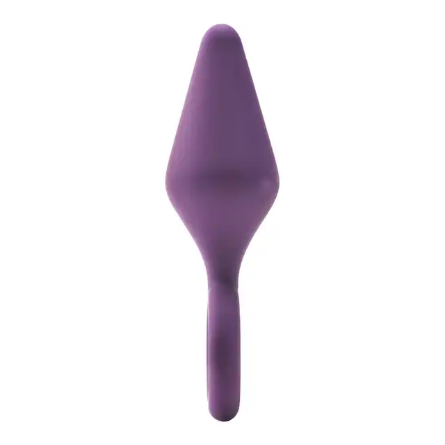 Dream Toys - Flirts Pull Plug Medium Purple. Średni nieziemsko uroczy, fioletowy korek analny. Pierścień na palec.