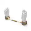 O-Products - Handcuffs Rainbow. Fenomenalne tęczowe kajdanki z wegańskiej skóry ze złotymi nitami 