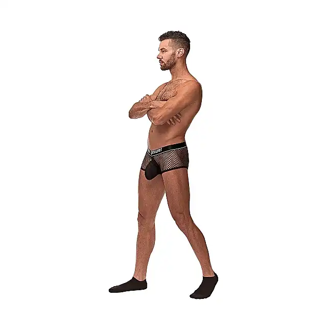 Male Power - `Cock Pit` Mini Cock Ring. Siateczkowe bokserki z ringiem na penisa rozmiar L