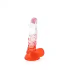 Kiotos Cox Color 02 - Clear - Red - dwukolorowe dildo, mocna przyssawka. Gwarancja jakości