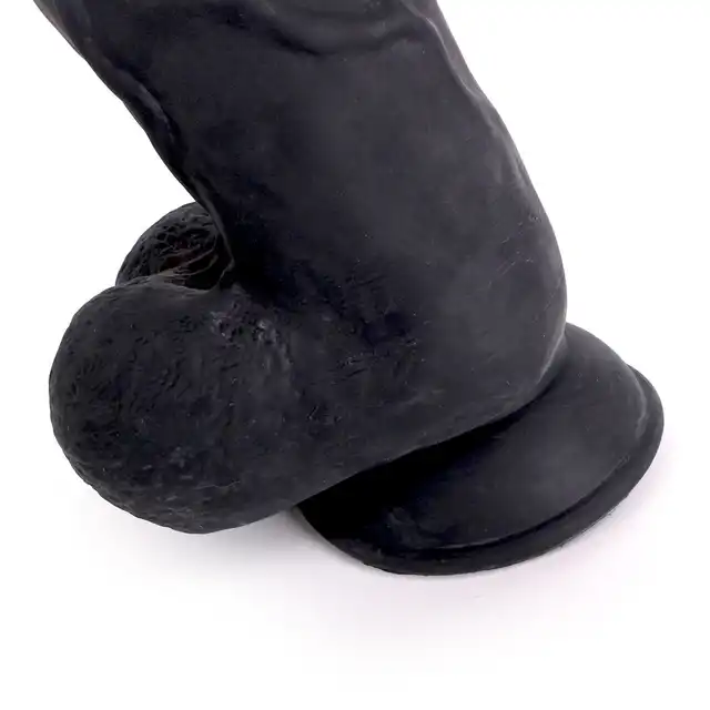 Kiotos Cox -  Black 002 - grube, czarne realistyczne dildo. Mocna przyssawka!