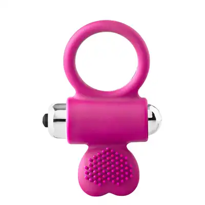 Dream Toys - Flirts Cockring Pink. Super rozciągliwy, wibrujący ring na penisa ze stymulatorem łechtaczki.