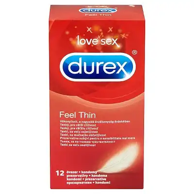 Durex - Feel Thin 12 szt. - zestaw 12 sztuk niezwykle cienkich prezerwatyw
