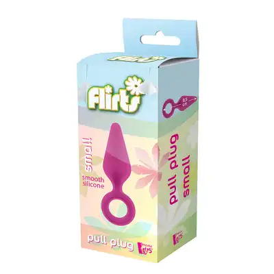 Dream Toys - Flirts Pull Plug Small Pink. Mały nieziemsko uroczy, różowy korek analny. Pierścień na palec.