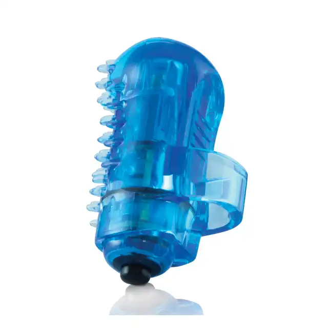 The Screaming O - Fingo Tingly Blue. Wibrator na palec z ekstra wypustkami stymulującymi 