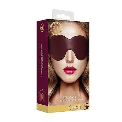Ouch Halo - Eyemask - Burgundy - ekskluzywna opaska na oczy. Luksusowa sesja BDSM