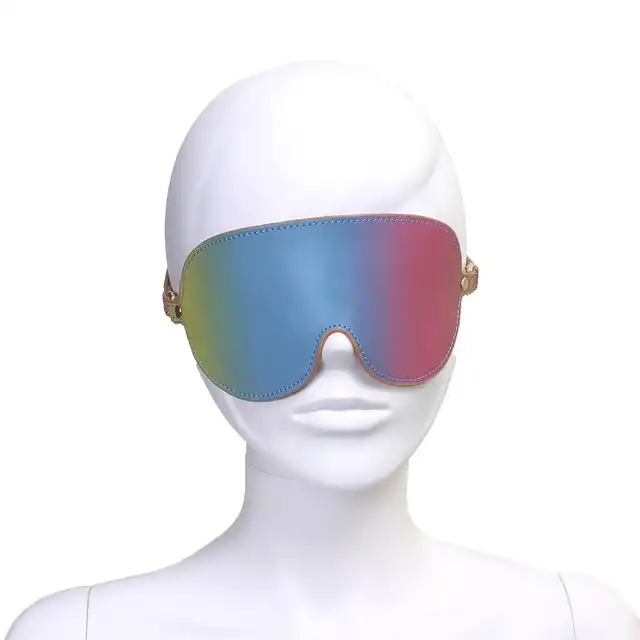O-Products - Blindfold Rainbow. Fenomenalna tęczowa opaska na oczy ze skóry wegańskiej 