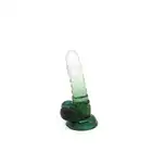 Kiotos Cox Color 01 - Clear - Green - dwukolorowe dildo, mocna przyssawka. Gwarancja jakości