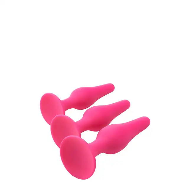 Dream Toys - Flirts Curved Anal Training Kit Pink. Różowy zestaw wtyczek analnych. Perfekcyjny trening połączony z czystą przyjemnością!