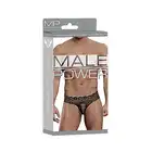 Male Power - Micro Thong Pinch Black  L/XL. Seksowne slipy męskie z odważną koronką 